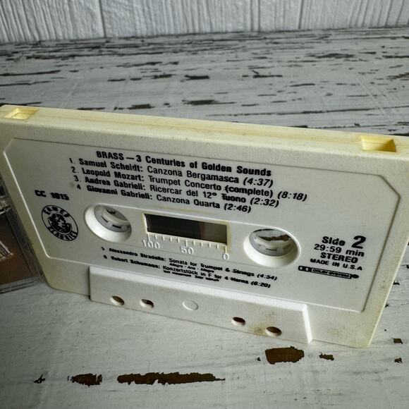 BRASS 3 Centuries of Golden Sounds Mozart Gabriell Cassette Tape Vintage - Picture 2 of 6